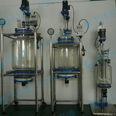 20L双层玻璃反应器夹层水油加热配循环器304支架