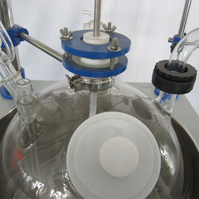 10L单层玻璃反应釜单层搅拌反应器底部油浴锅加热